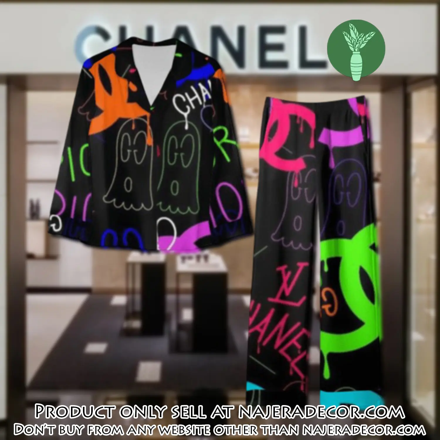 Trending luxury chanel satin pajama set pjs1043 njr3813739